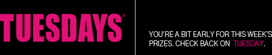 You're a bit early for this week's prizes. Check back on Tuesday.